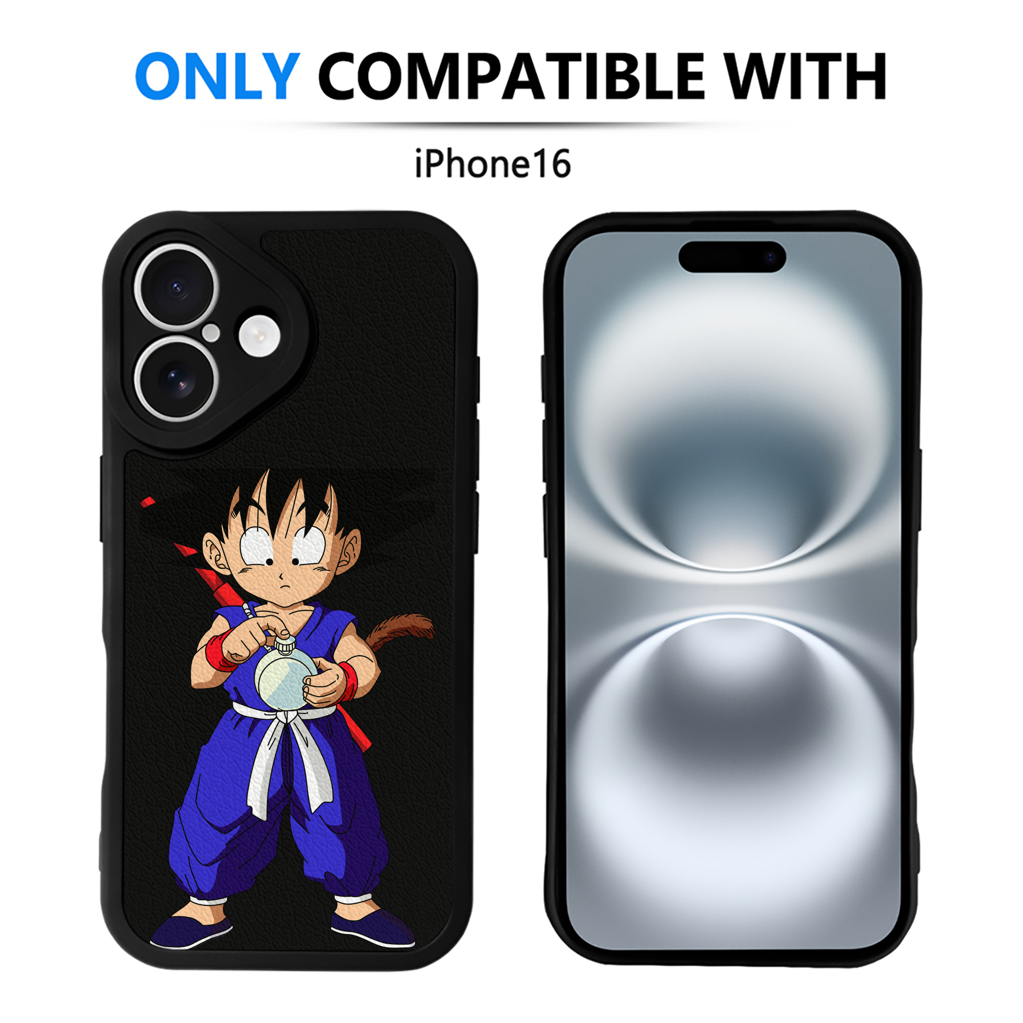（画像用） ドラゴンボール 孫悟空（そん ごくう）Son Goku カカロット DRAGON BALL Kakarotto 【iPhone 16シリーズ対応】シリコンスマホケース（レザー調） 材質：シリコン